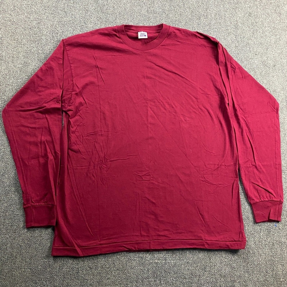 Vintage BVD Premium Series Shirt Men's XXL 2XL Red Long Sleeve 100% Cotton